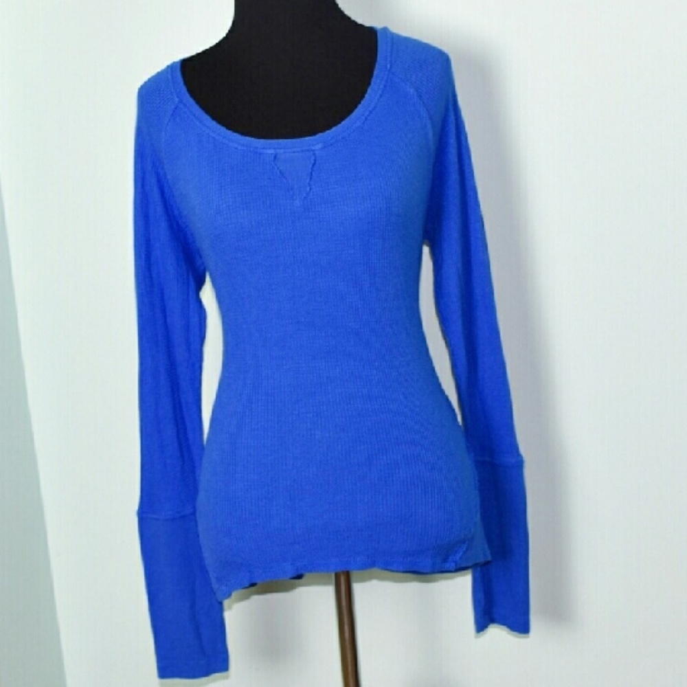 Super Cute Royal Blue Raw Edged Designed Top